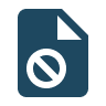 Avbryt symbol på dokument ikon